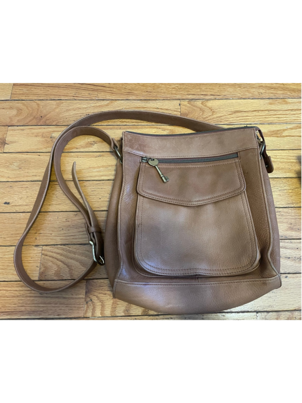 Women's Fossil Brown Leather Crossbody Bag - 1954 Classic 75082
